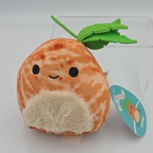 Orange Plush Toy with Leaf Accent
